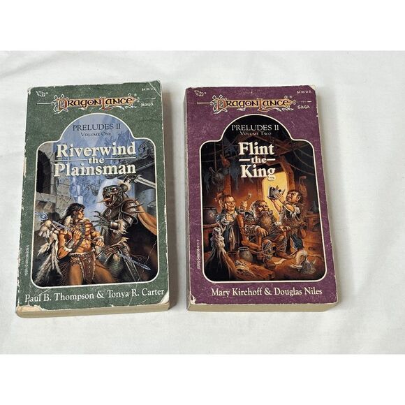 Dragon Lance Preludes 2 Books 1 & 2 1st 1st Riverwind Plainsman Flint King - Picture 1 of 5